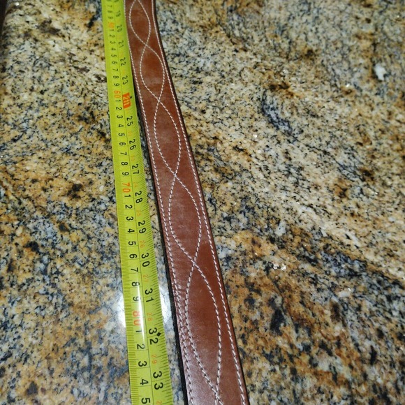 Chambers Sz 36 Tooled Leather Belt And Buckle Hand Finished Western - Picture 10 of 14